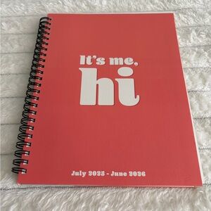 Paper Trail “It’s Me, Hi” 2025–2026 Weekly Planner | Red Minimal Spiral Agenda |
